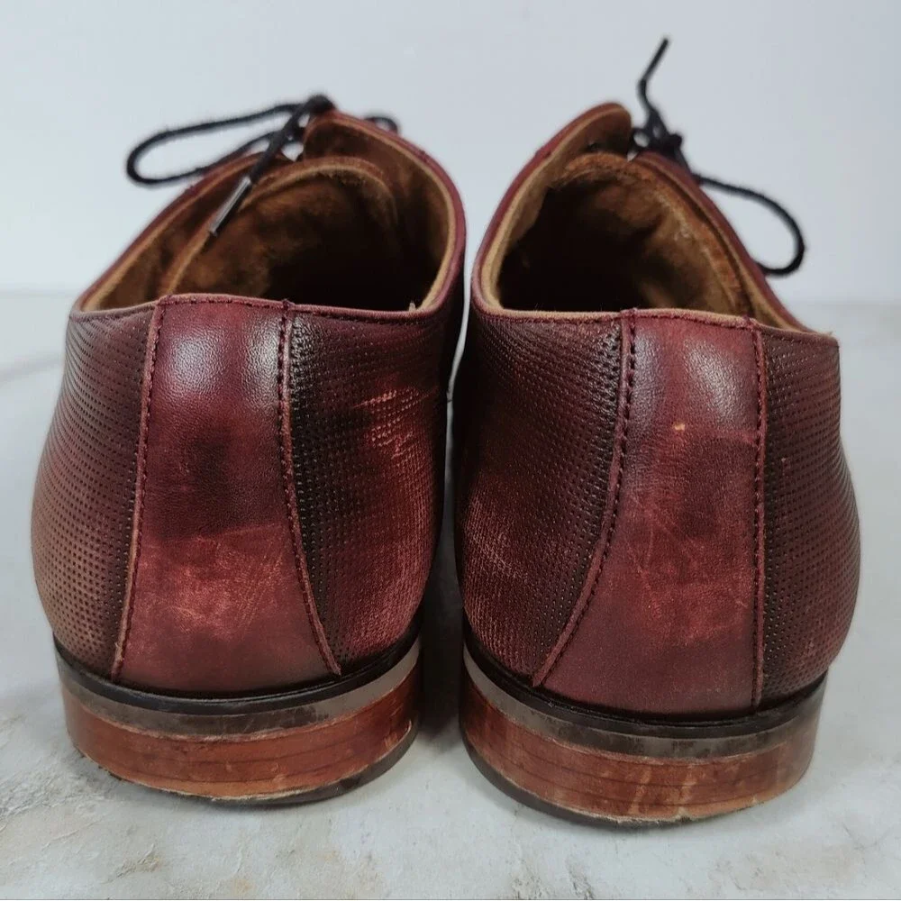 Florsheim Brown Leather Plain Toe Derby Oxford Dress Shoes, Sz 12